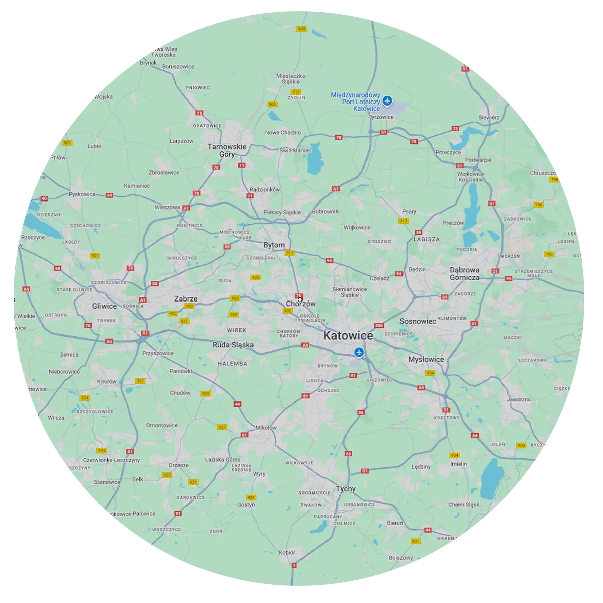 Mapa – Chorzów i okolice